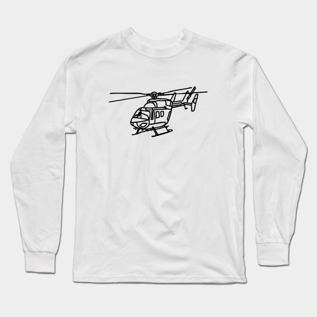Helicopter Long Sleeve T-Shirt by Jetmike